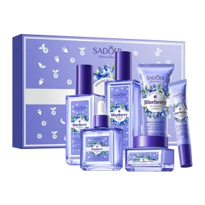 Blueberry Skin Care Set, 6-In-1 Skincare Gift Set With Facial Cleanser, Face Cream, Eye Cream, Serum, Lotion, Toner, Hydrating Skincare Gift Set For Women