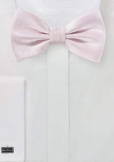 Blush Pink Herringbone Bowtie