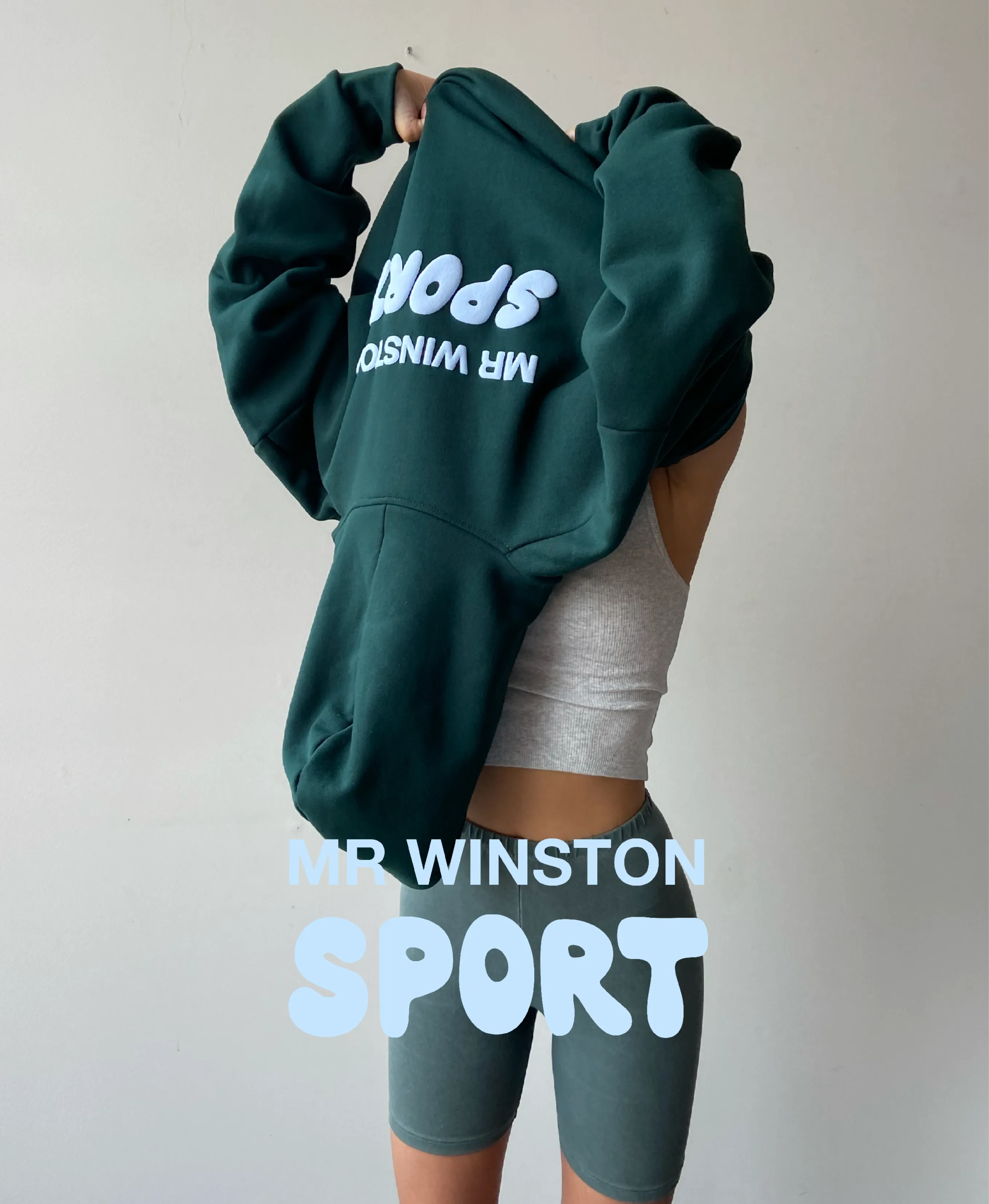 Bottle Green Puff Hooded Sweat