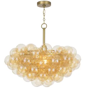 Bubbles Chandelier, Amber/Natural Brass