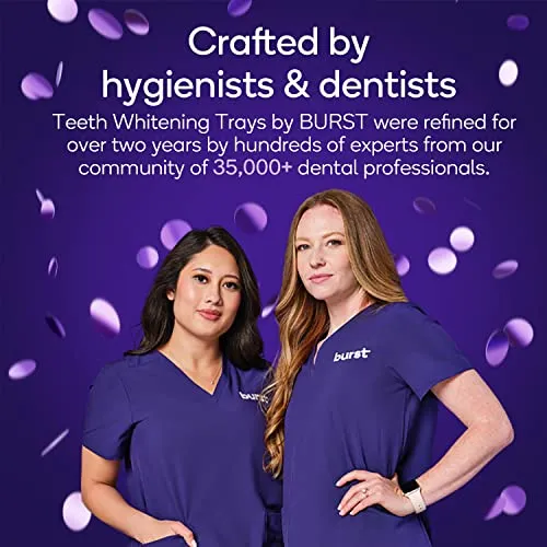 BURST Teeth Whitening Kit - Sensitive Teeth Friendly - 3 Treatments with 12.5% Hydrogen Peroxide - Up to 3 Shades Whiter After First Treatment - Teeth Whitener with Prefilled Gel Trays
