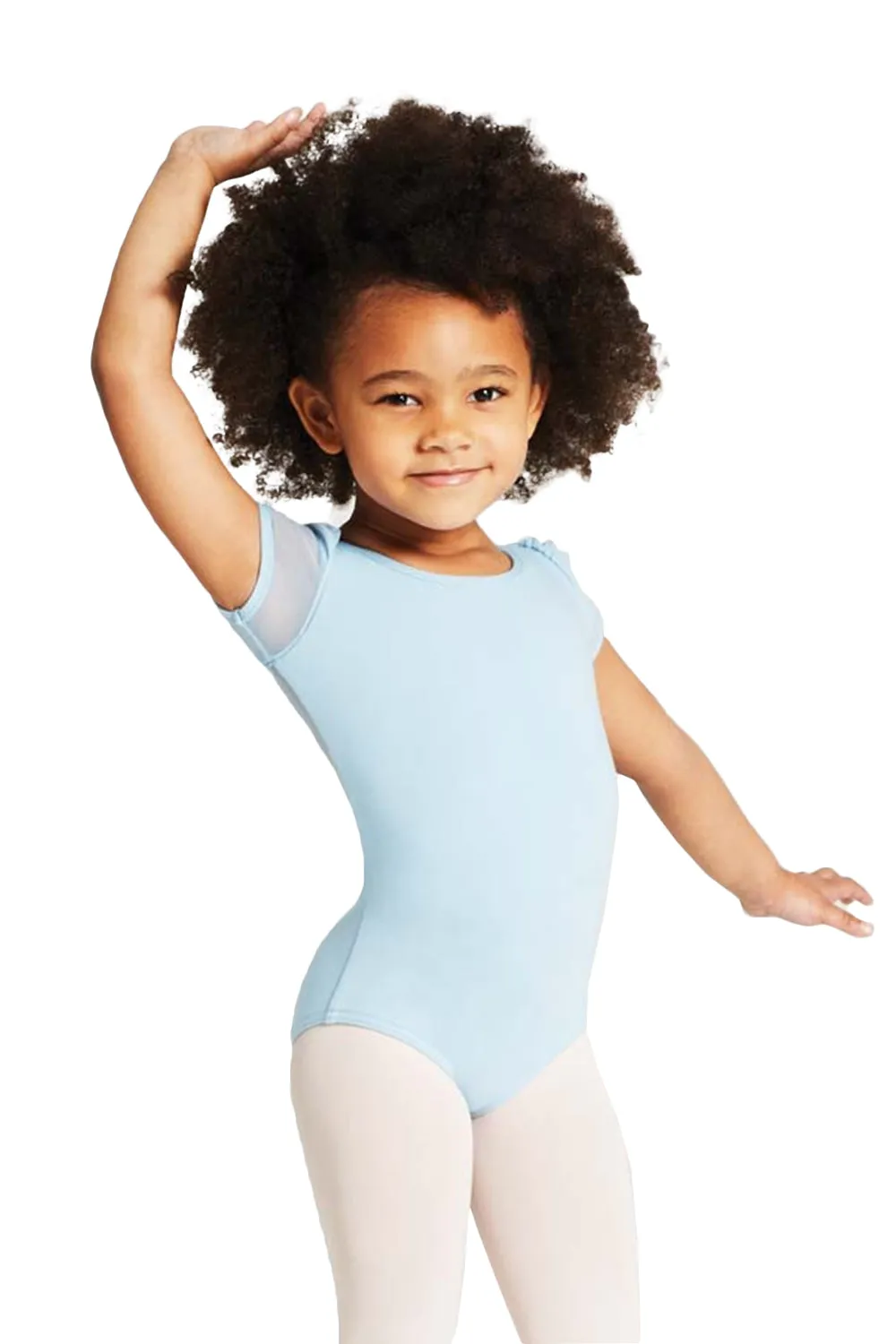CAPEZIO 11311C GIRLS BACK KEYHOLE PUFF SLEEVE LEOTARD