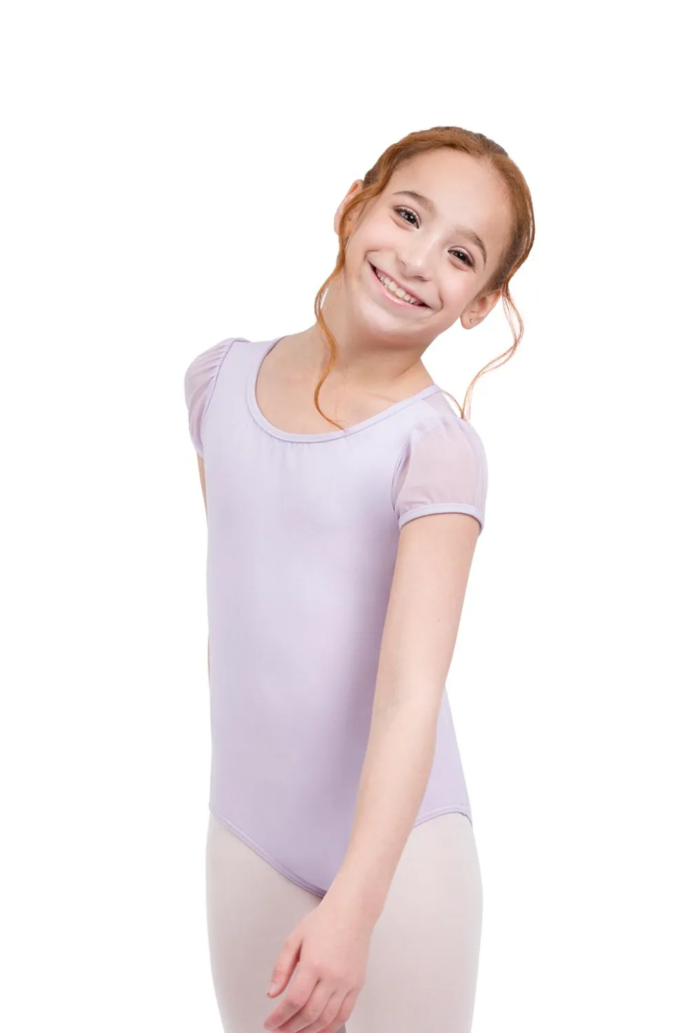 CAPEZIO 11311C GIRLS BACK KEYHOLE PUFF SLEEVE LEOTARD