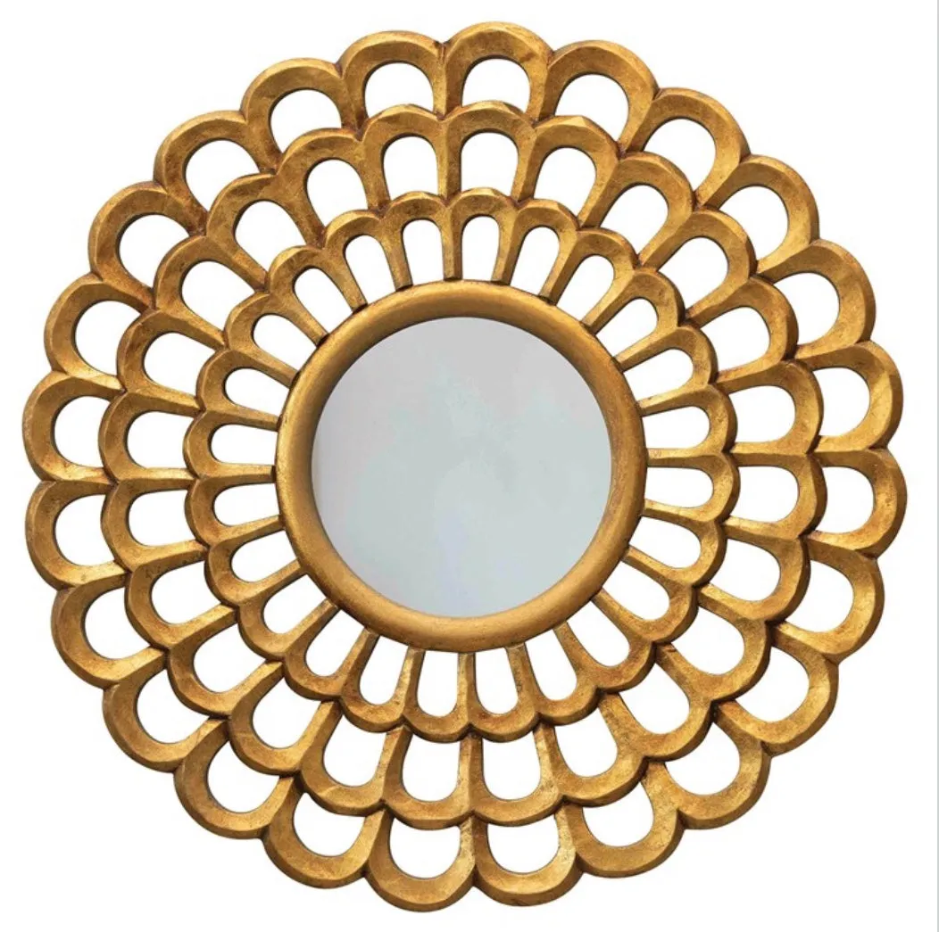 Carved Wood Scalloped Mirror