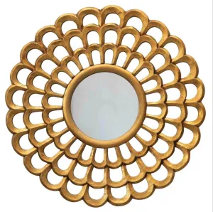 Carved Wood Scalloped Mirror