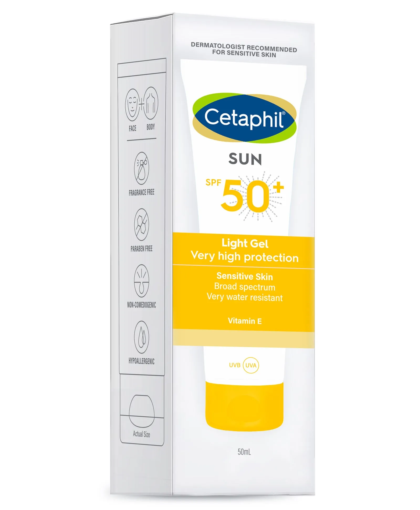 Cetaphil Sun SPF 50 Sunscreen Gel | Very High Protection for Combination Skin, Water-Resistant with Vitamin E