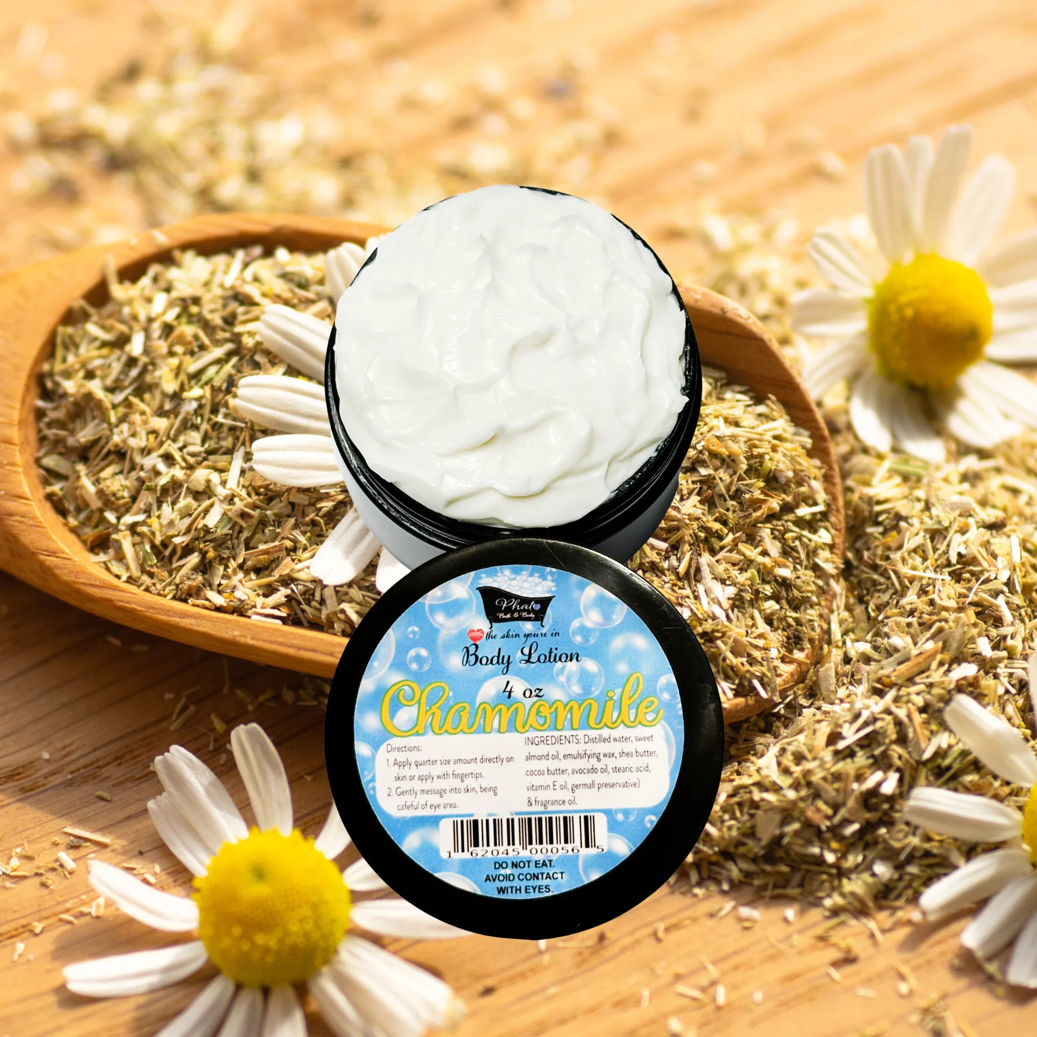 Chamomile Organic Moisturizing Body Lotion Shea Cocoa Butter 4 oz