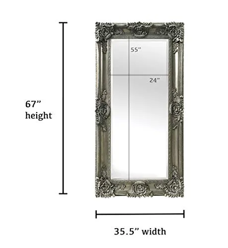 Champagne Leaner Mirror, 35 7/16" x 67", Gold