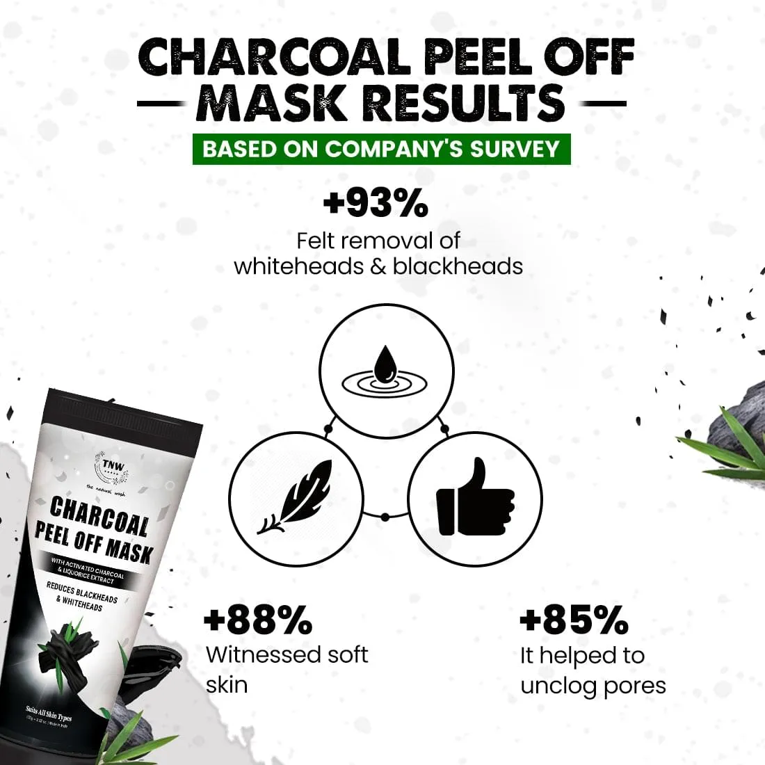 Charcoal Peel Off Mask for Blackheads and Removes Tan