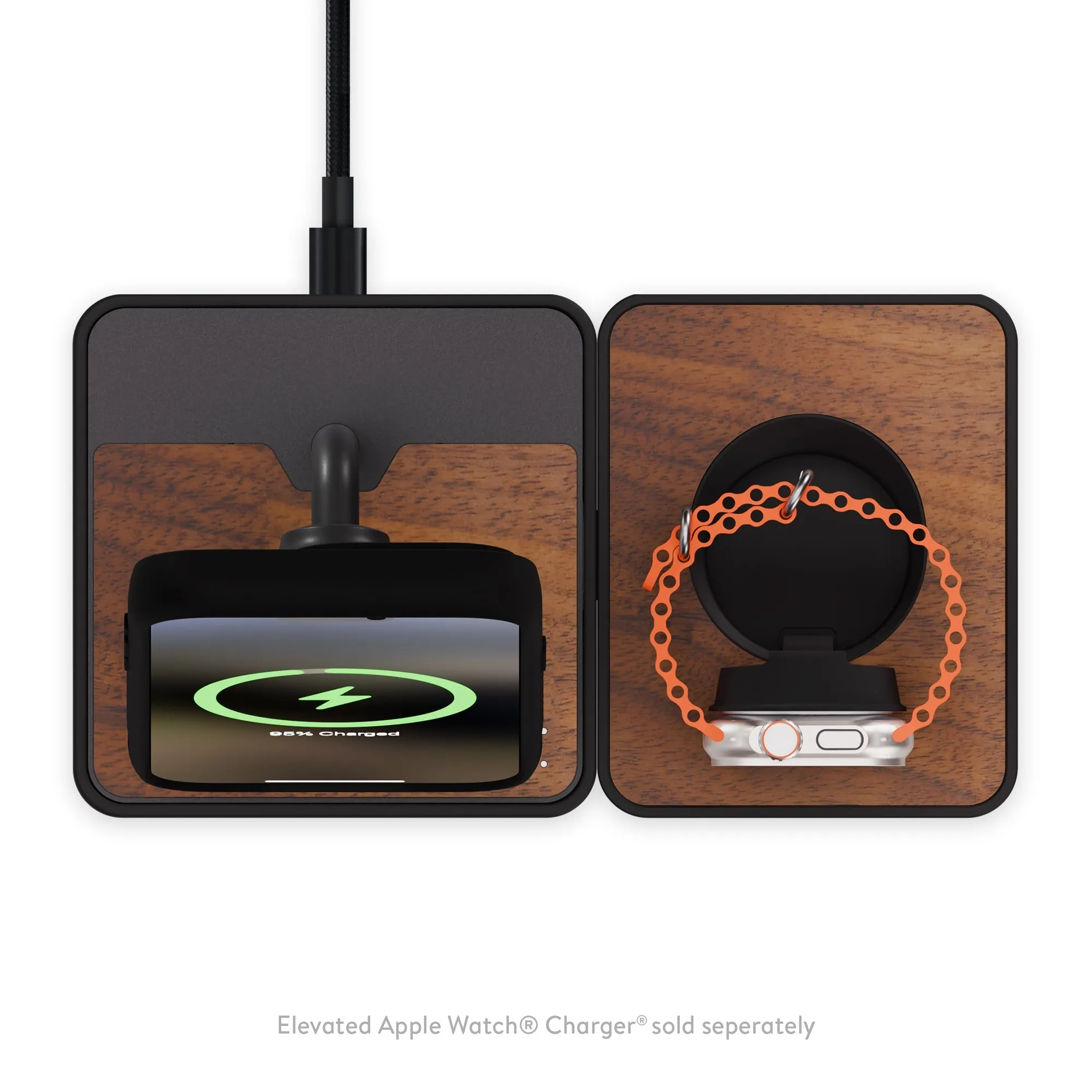Charging Stand with Qi2 — Walnut