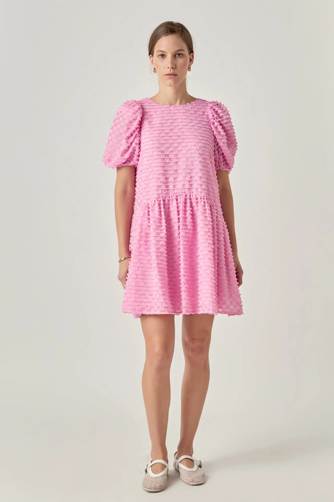 Check Baby Doll Mini Dress