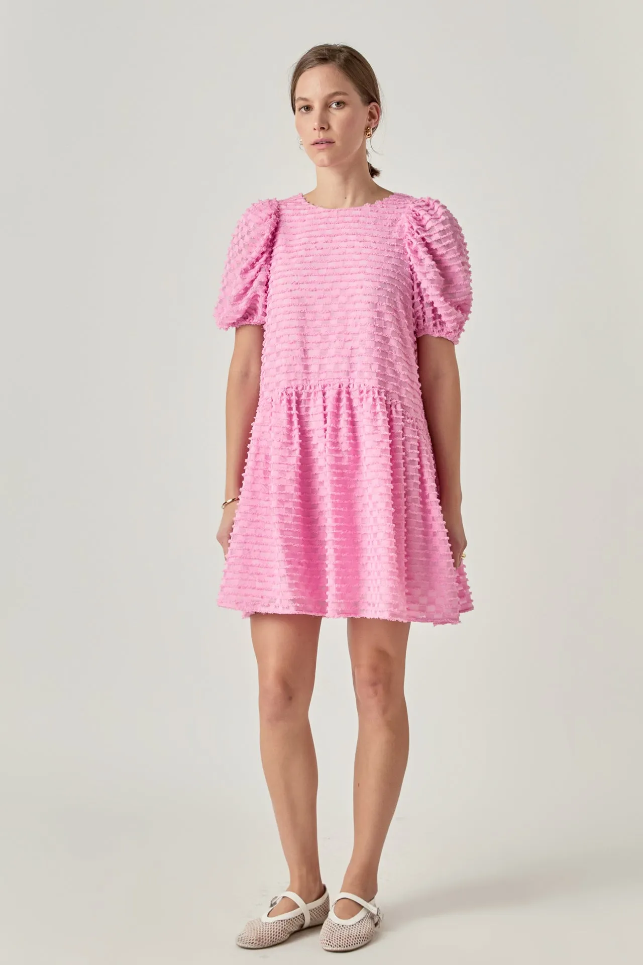 Check Baby Doll Mini Dress