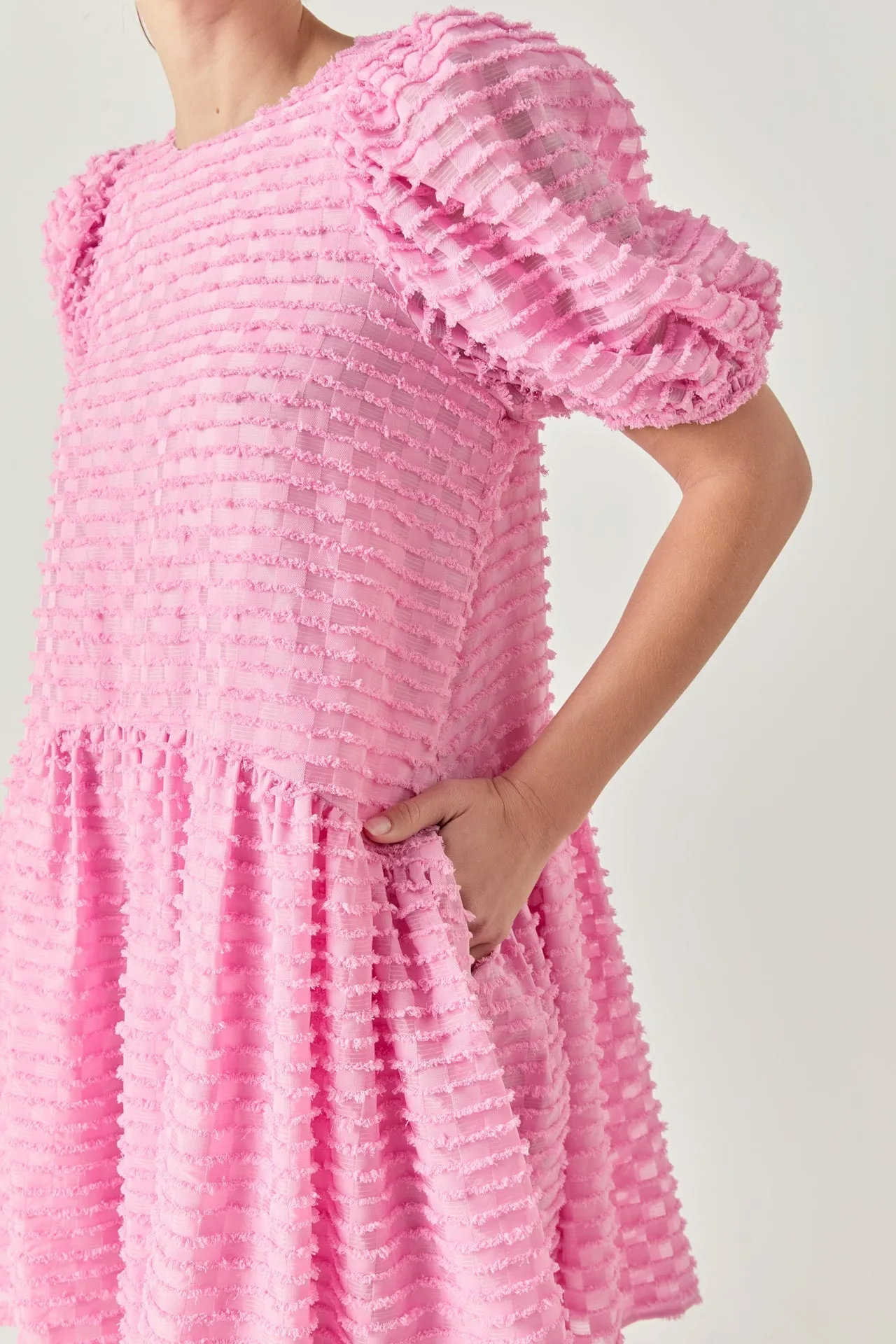 Check Baby Doll Mini Dress