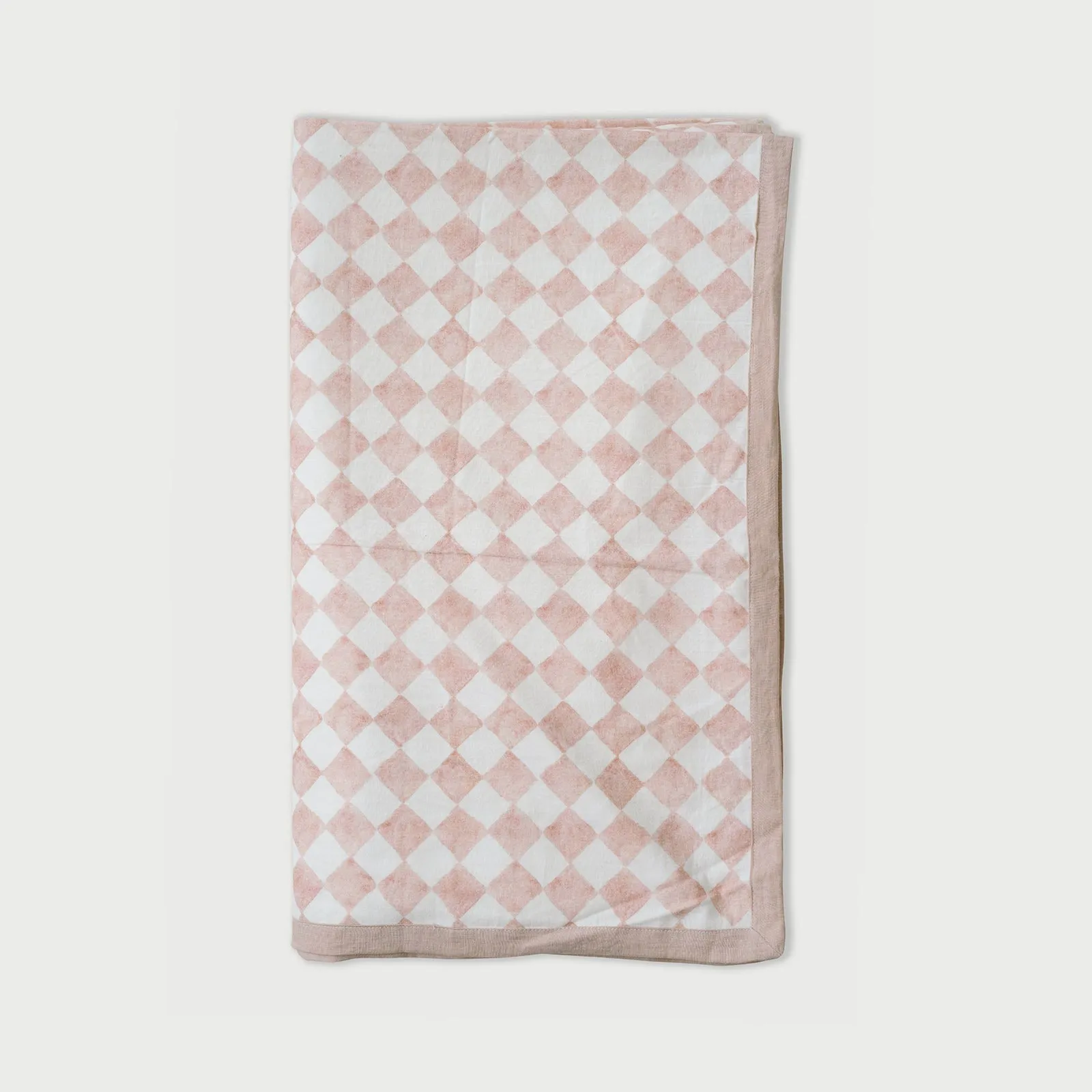 Checker Blush Linen Bedspread by Sanctuary Living