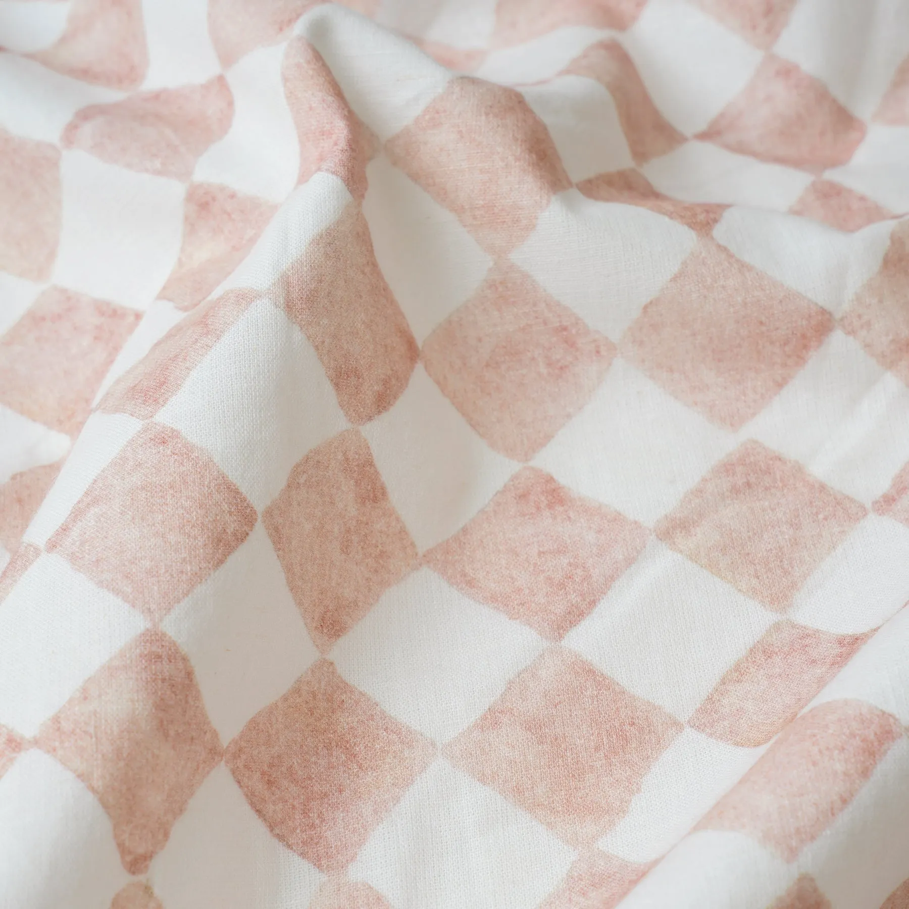 Checker Blush Linen Bedspread by Sanctuary Living