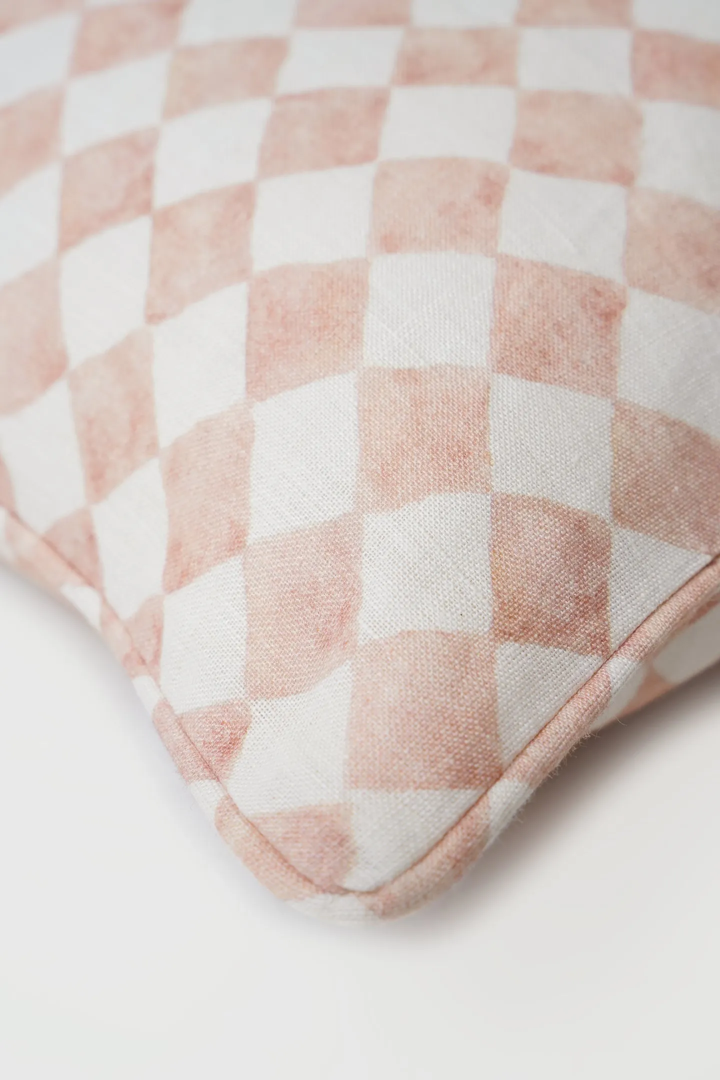 Checker Blush Lumbar Cushion Cover by Sanctuary Living