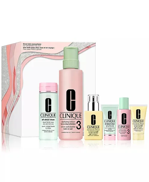 CLINIQUE Great Skin Everywhere Skin Types Il /IIl Set مجموعة العناية للبشرة المختلطة والدهنية