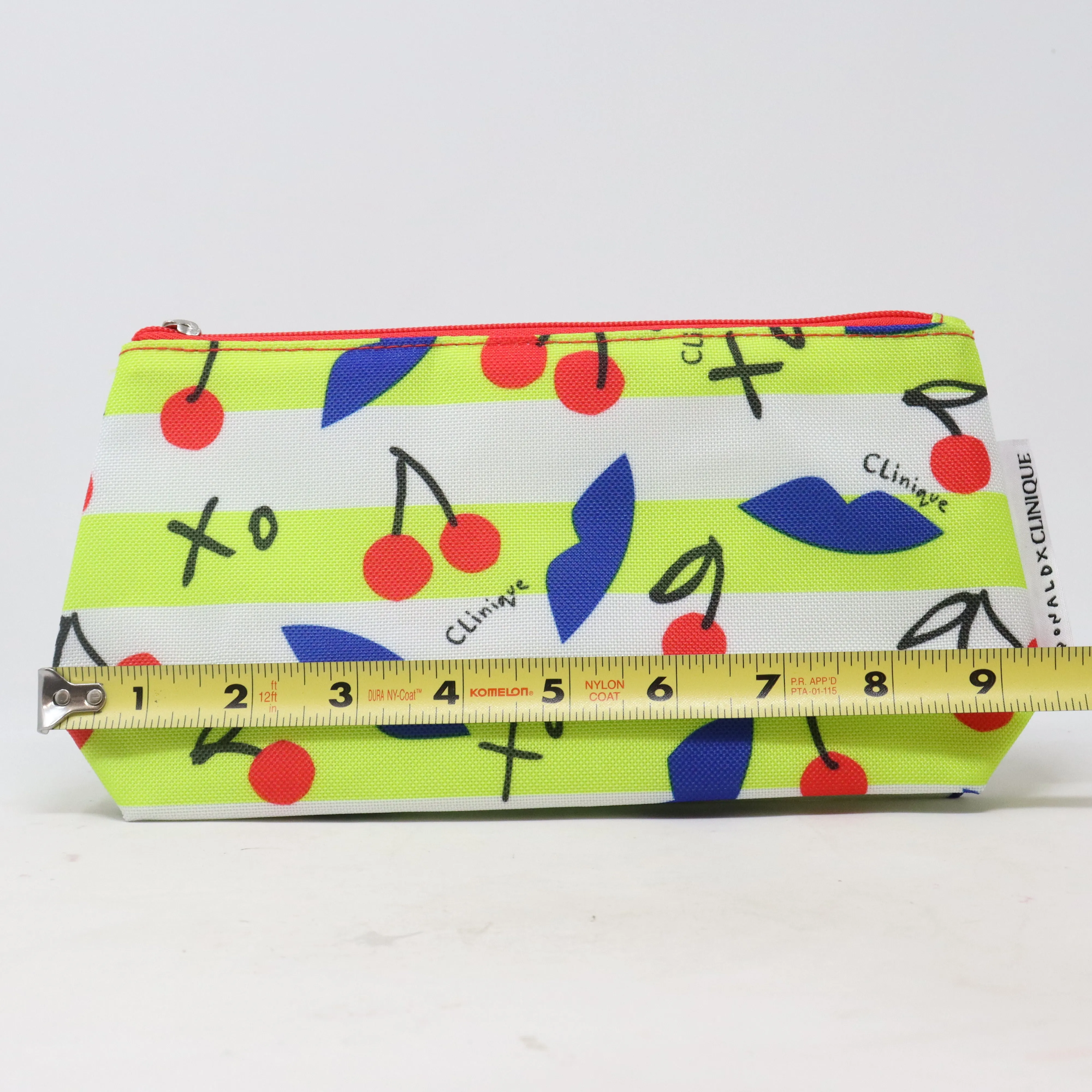 Clinique X Donald Neon Cherry Print Cosmetic Bag  / New