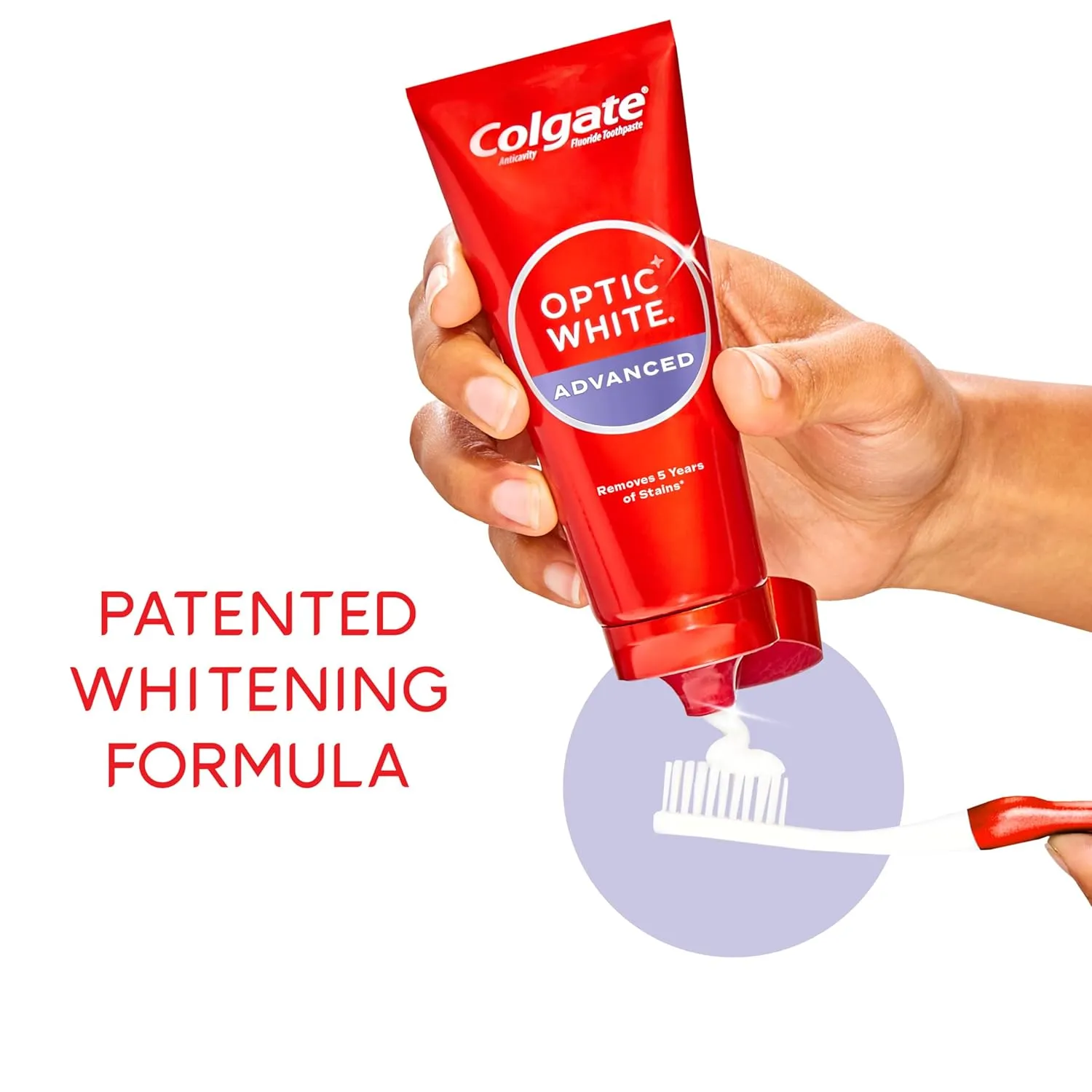 Colgate Optic White Advanced Hydrogen Peroxide Toothpaste, Teeth Whitening Toothpaste Pack, Enamel-Safe Formula, Helps Remove Tea, Coffee, and Wine Stains, Sparkling White, 3 Pack, 3.2 oz