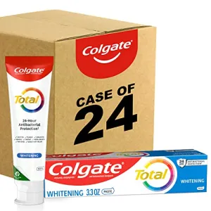 Colgate Total Whitening Toothpaste, Freshens Breath, Whitens Teeth and Provides Sensitivity Relief, Mint Flavor, 24 Pack