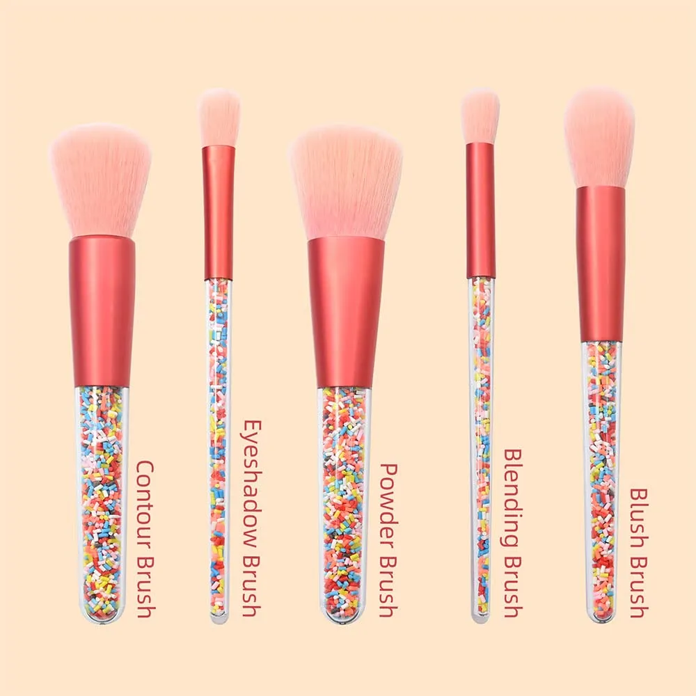 Coloful Makeup Brushes Set 5Pcs