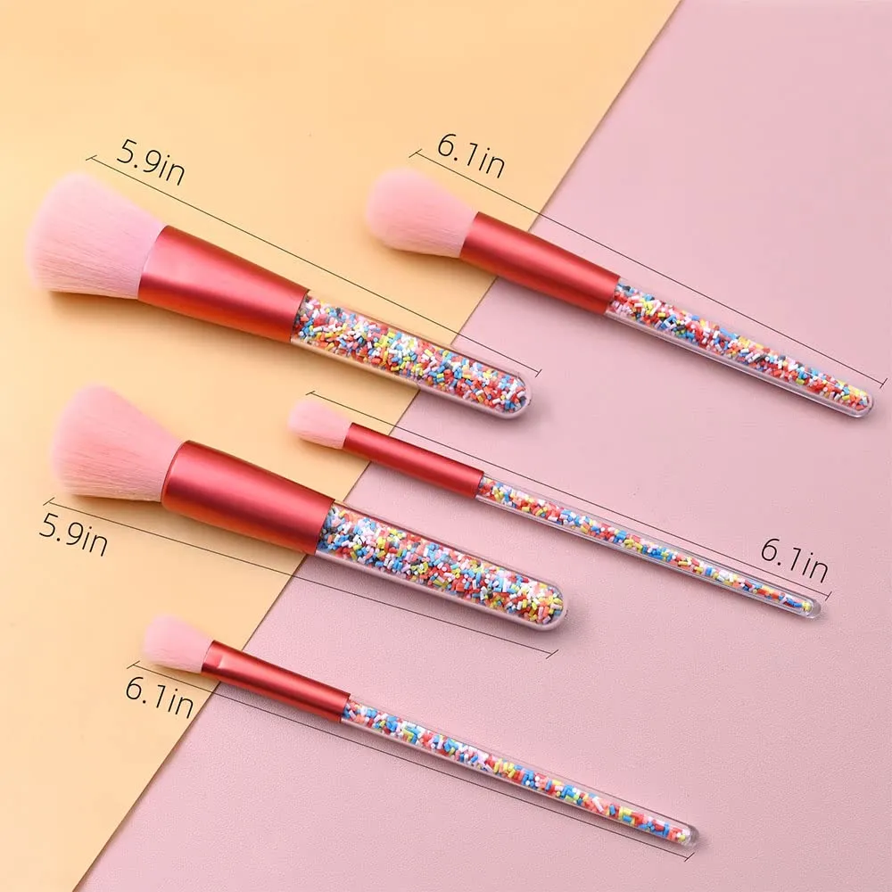 Coloful Makeup Brushes Set 5Pcs