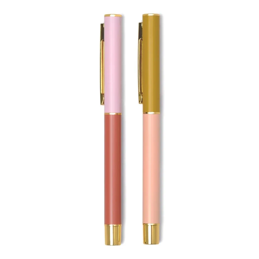 Colour Block Pens Rosewood & Blush