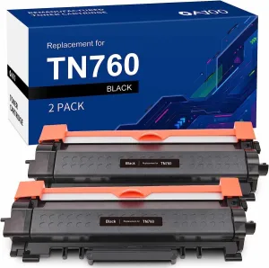 Compatible Brother TN760 Toner Cartridges (Black, 2-Pack) - OA100