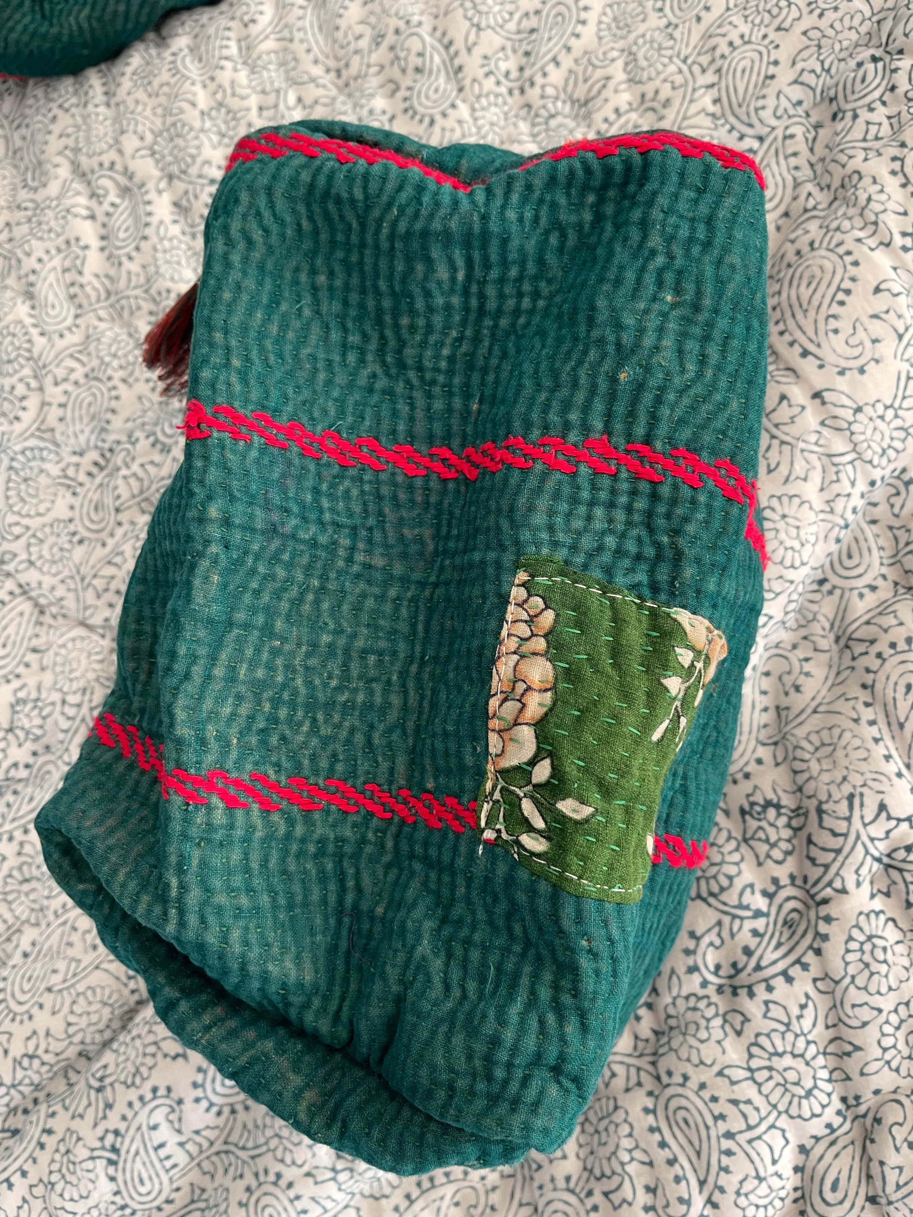 Cosmetic Bag Vintage Kantha - Irish Floral