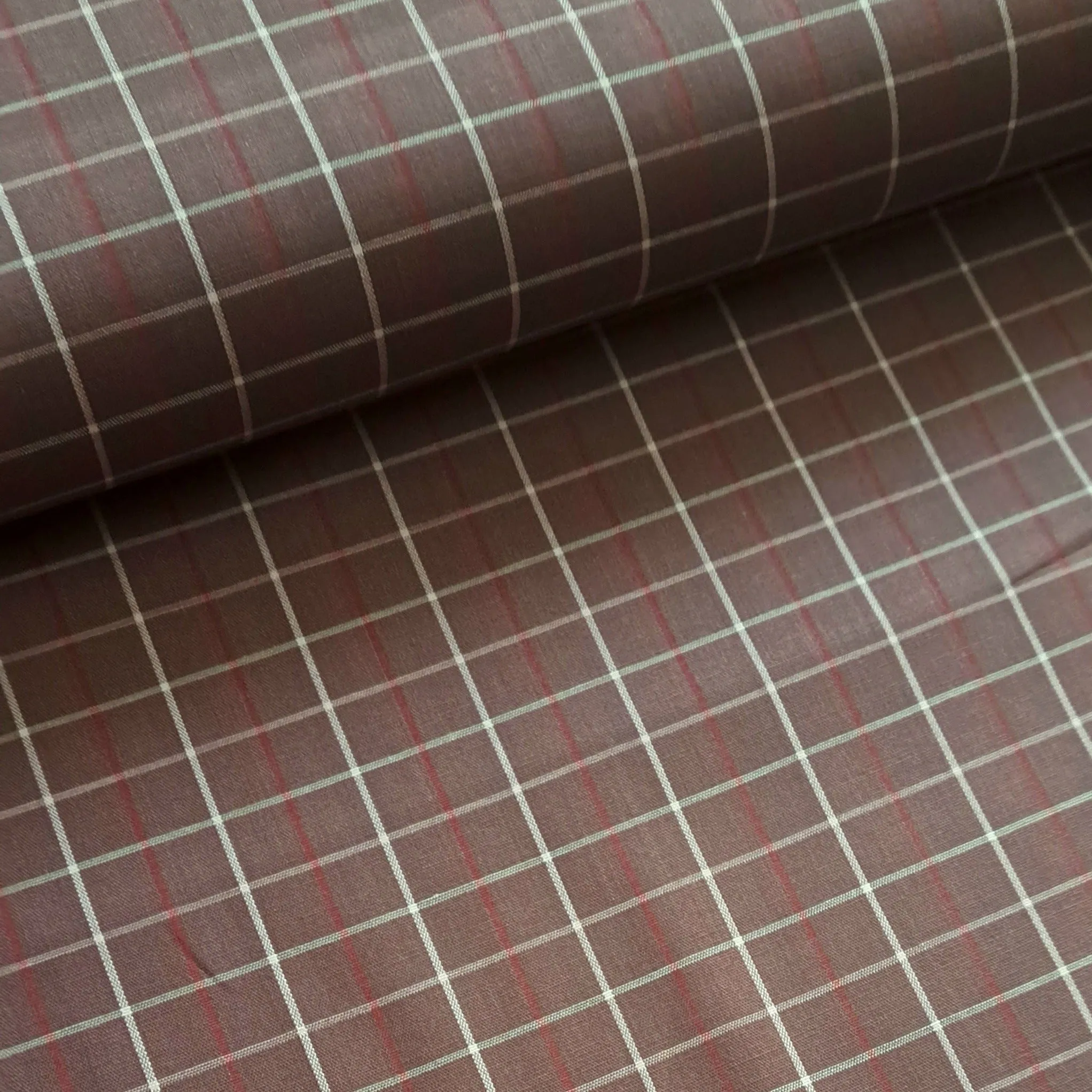 Cotton Check - Farmers Dark Blush Square