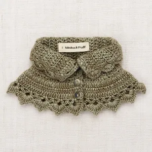 Crochet Button Collar in Seal Gray by Misha & Puff