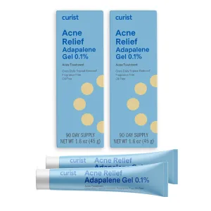Curist Adapalene 0.1% Acne Gel Topical Retinoid Acne Medicine - Prevent Acne, Whiteheads, Blackheads, & Clogged Pores - Adapalene Retinoid Acne Treatment For Face (2 Pack)