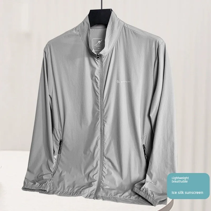 Dad Middle-Aged and Elderly Ice Silk Quick-Drying Clothes Single Layer Summer Clothes