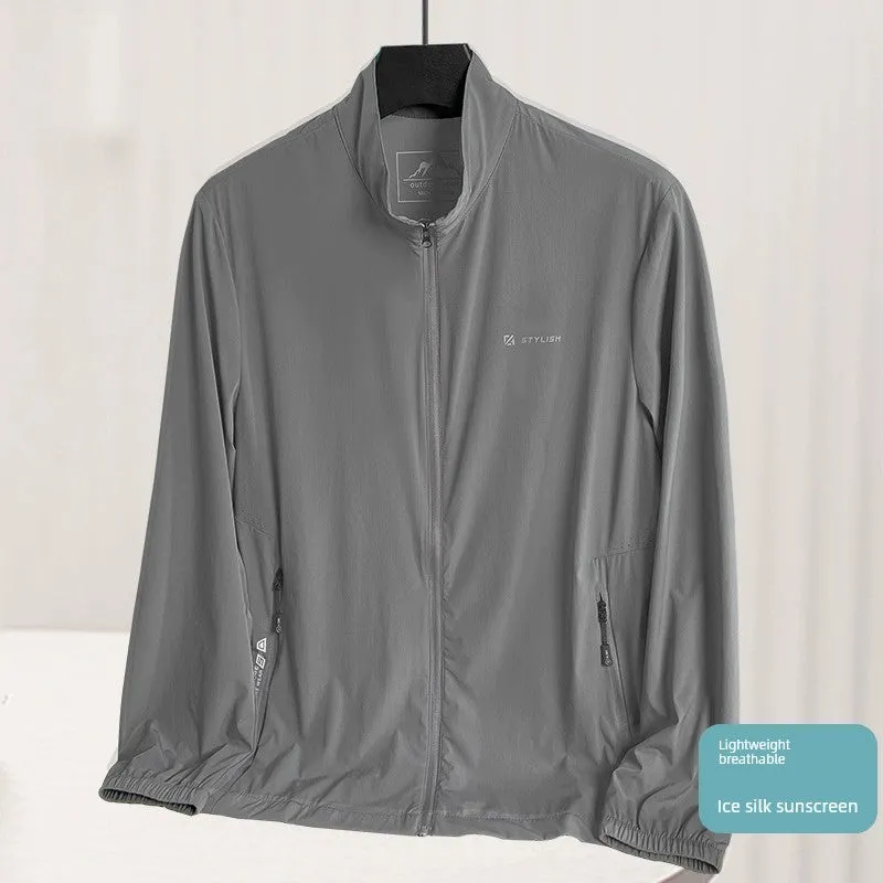 Dad Middle-Aged and Elderly Ice Silk Quick-Drying Clothes Single Layer Summer Clothes