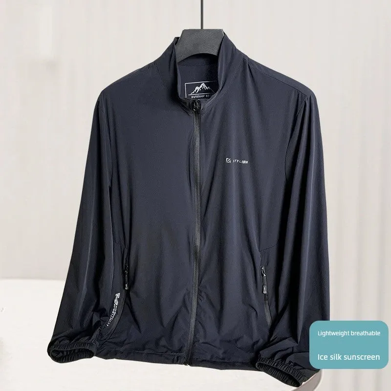 Dad Middle-Aged and Elderly Ice Silk Quick-Drying Clothes Single Layer Summer Clothes