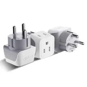 Denmark Travel Adapter - Type K - Ultra Compact (CT-20 ,3 PACK)