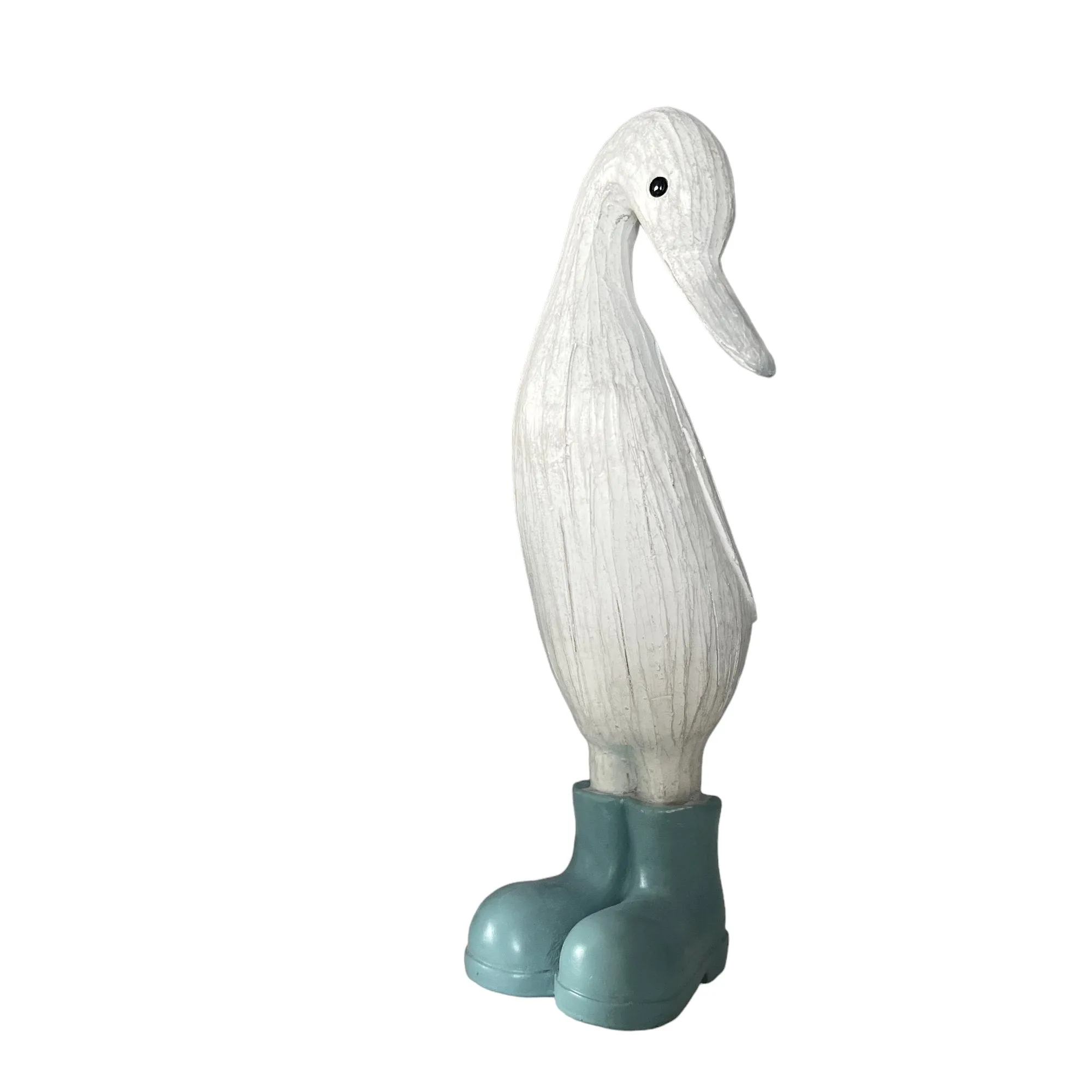 Denny & Deanna Duck White Ornaments in Blue Wellies