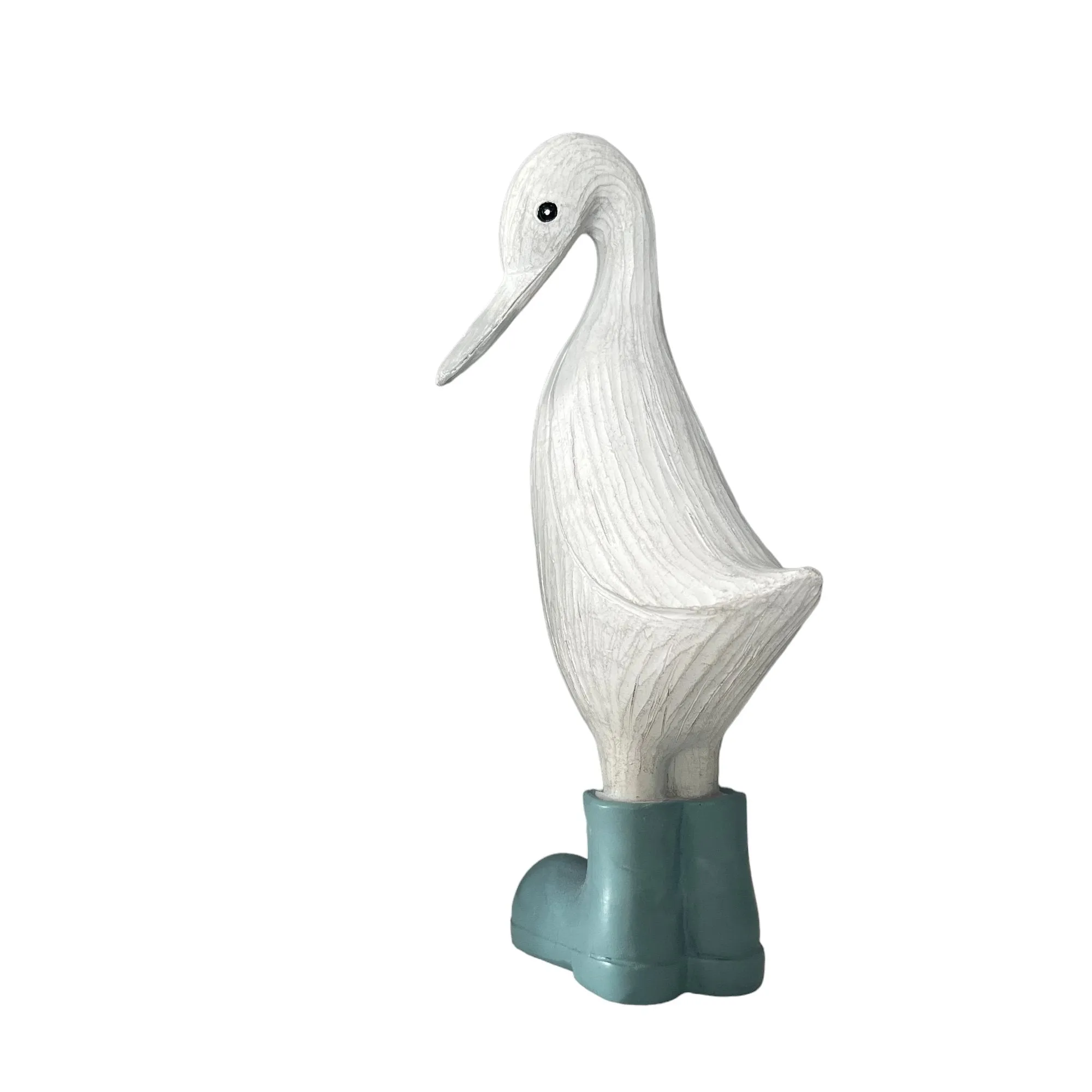 Denny & Deanna Duck White Ornaments in Blue Wellies