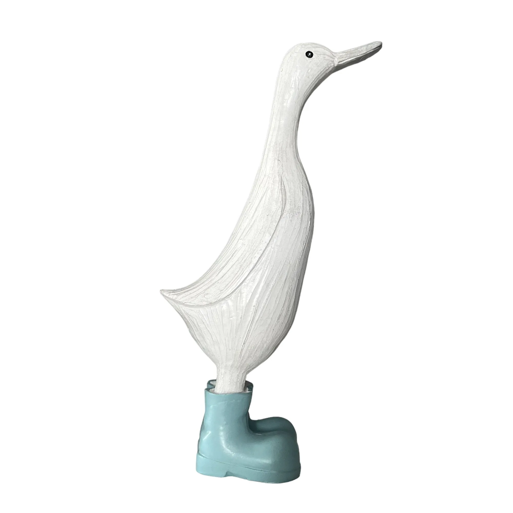 Denny & Deanna Duck White Ornaments in Blue Wellies