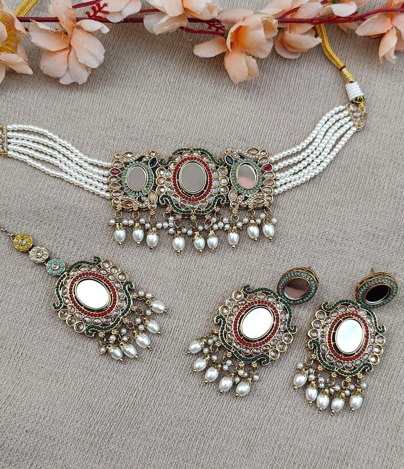 Devika Mirror Choker Set