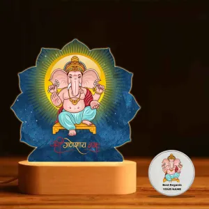 Diwali Gift Set with Lord Ganesha Lamp 10 gm Silver Coin and Greeting Card