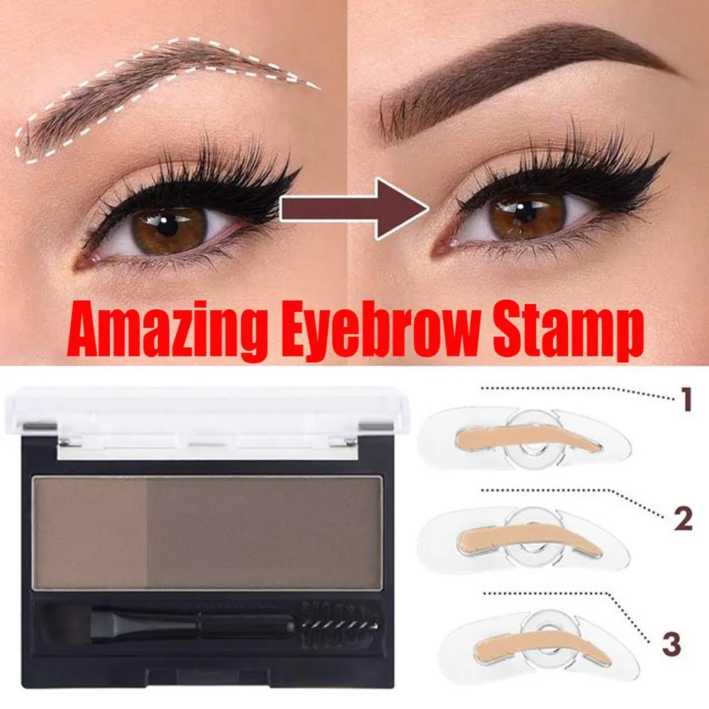 DNM Adjustable Perfect Eyebrow Stamp Waterproof and 3D Eyebrow Powder Set with Eyebrow Brush ,Eye Brow Stamp Kit Eyebrow Stamper Set Waterproof Instant Eyebrow Stamp(Light Coffee Dark Coffee)