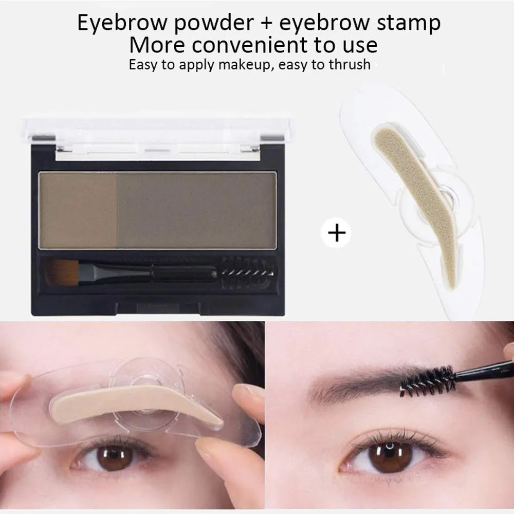 DNM Adjustable Perfect Eyebrow Stamp Waterproof and 3D Eyebrow Powder Set with Eyebrow Brush ,Eye Brow Stamp Kit Eyebrow Stamper Set Waterproof Instant Eyebrow Stamp(Light Coffee Dark Coffee)