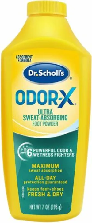 Dr. Scholl's Odor-X Ultra Sweat-Absorbing Foot Powder 7oz