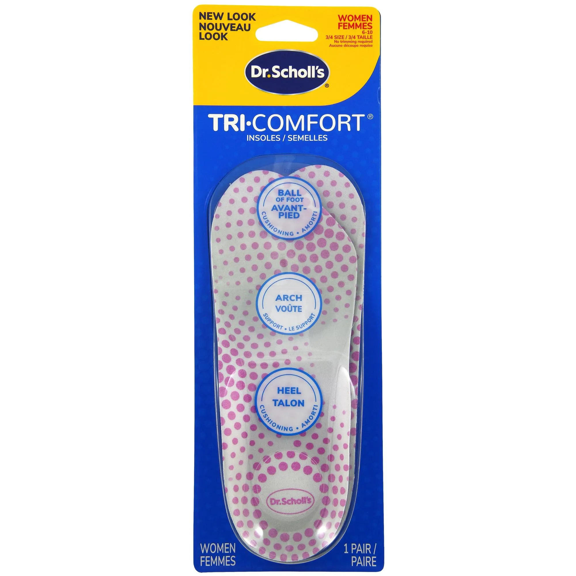 Dr. Scholl's® Tri-Comfort® Insoles, Women (Size 6-11), 1 Pair, 3/4 Length