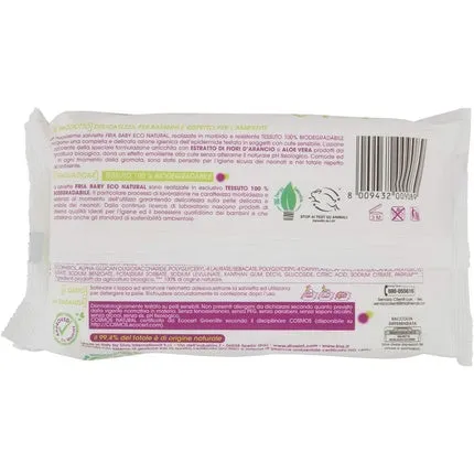Ecocert Softness baby wipes with lid, 80 wipes, Fria