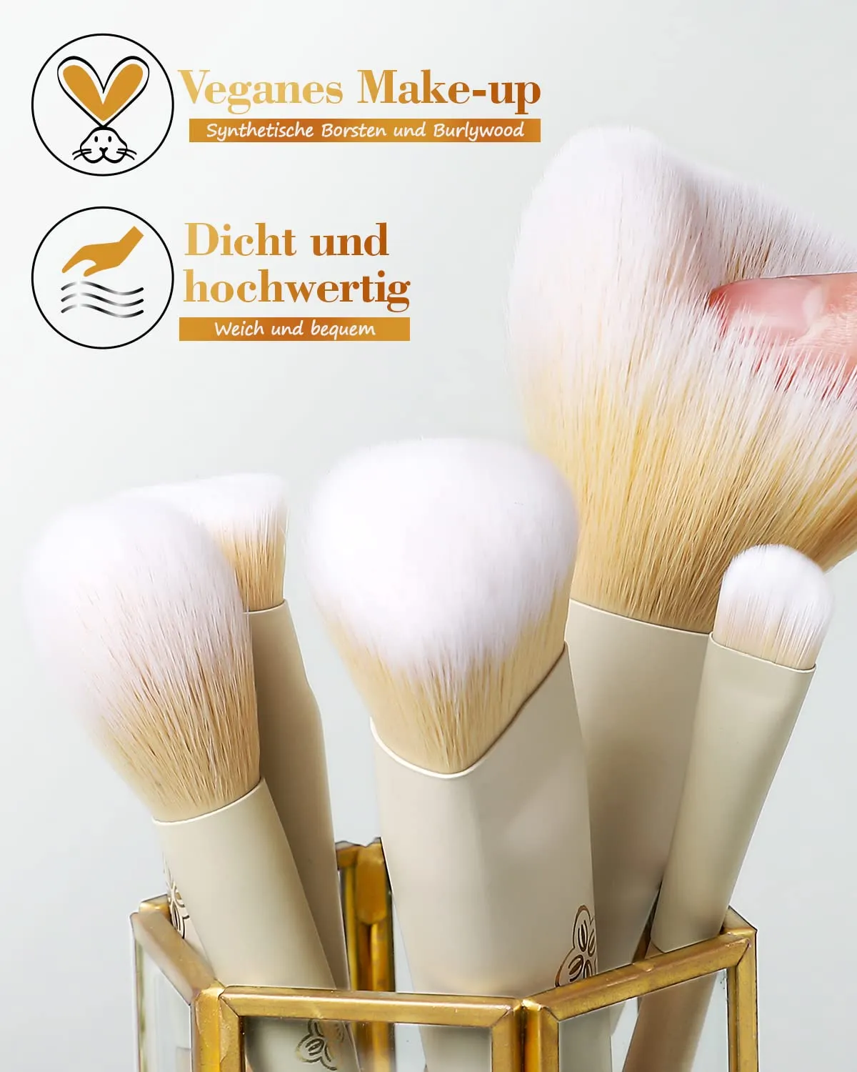 EIGSHOW Makeup Brushes Set, 10PCS Professional Makeup Brushes Kit with Corn Silk Fiber Vegan Brushes for Foundation Powder Concealers Eye Shadows Liquid Kabuki Brushes