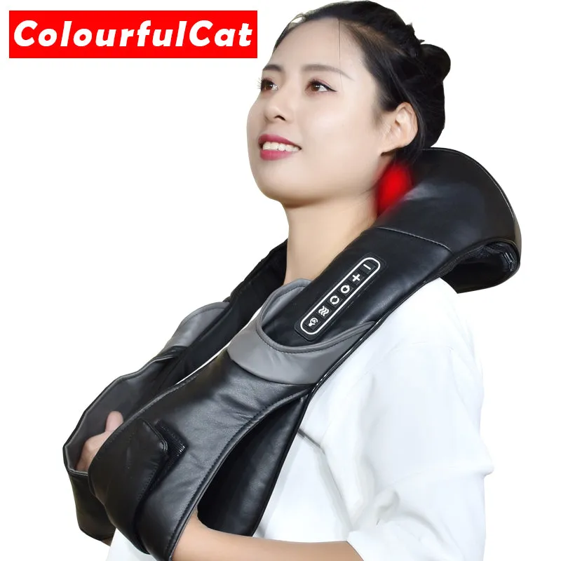 Electric Neck Roller Massager for Back Pain Shiatsu Infrared lamp Massage Pillow  Gua Sha Products Body Health Care Relaxation