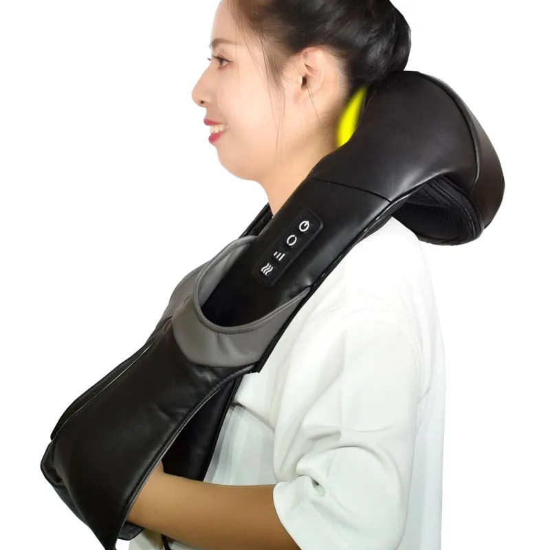 Electric Neck Roller Massager for Back Pain Shiatsu Infrared lamp Massage Pillow  Gua Sha Products Body Health Care Relaxation