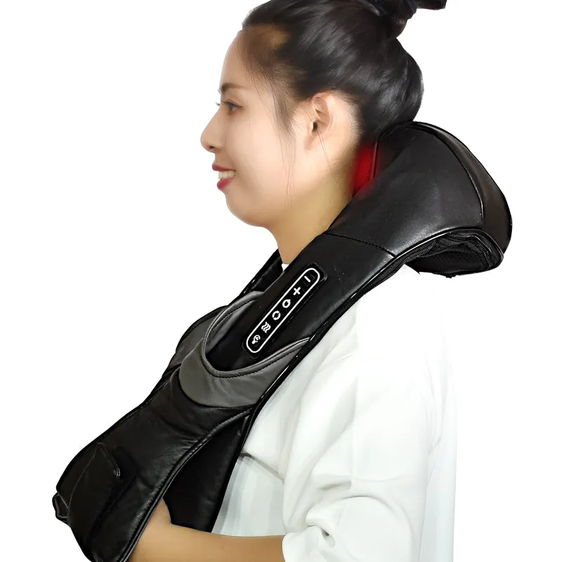 Electric Neck Roller Massager for Back Pain Shiatsu Infrared lamp Massage Pillow  Gua Sha Products Body Health Care Relaxation